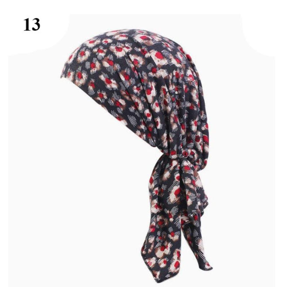 Floral Print Turban Women National Wind Cotton Hat Bandana Chemotherapy Hat Sleep Caps Beanies Headwrap Fashion Casual