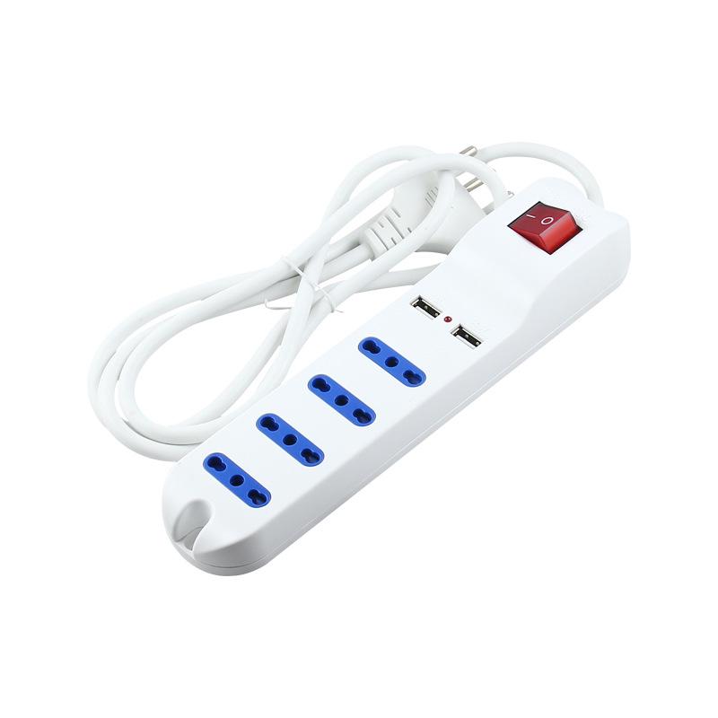 Итальянская сетевая розетка с двойным USB, 16А, с удлинителем 1,5 м