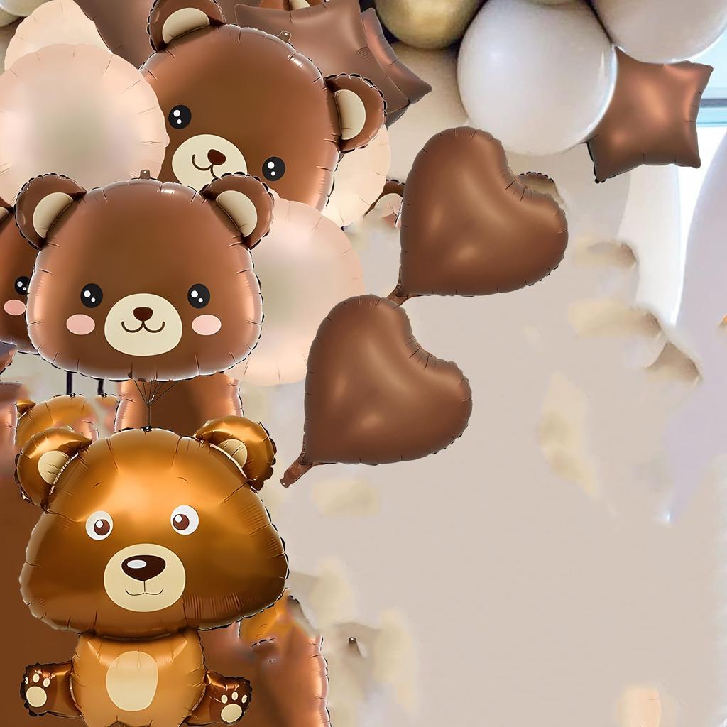 9 шт., воздушные шары с медведем, украшения, плюшевый мишка, воздушные шары из алюминиевой фольги, воздушные шары из фольги с животными для детей, мальчиков и девочек, день рождения
