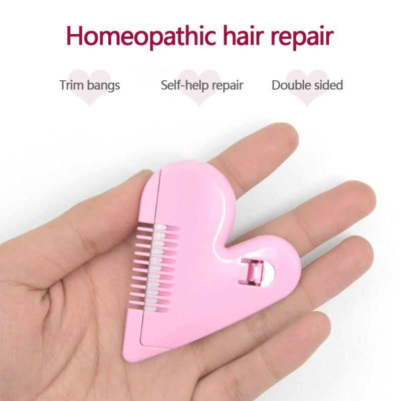 Heart Shape Hair Cutting Trimmer Barber Comb Bangs Hair Remover Home Mini Makeup Tools For Thinning Beauty Hair Cut Accessories