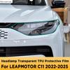 Для LEAPMOTOR C11 -2025 Автомобильный Наружный Фара Антицарапина Передняя Фара Тонировка Прозрачная ТПУ Защитная Пленка Наклейка