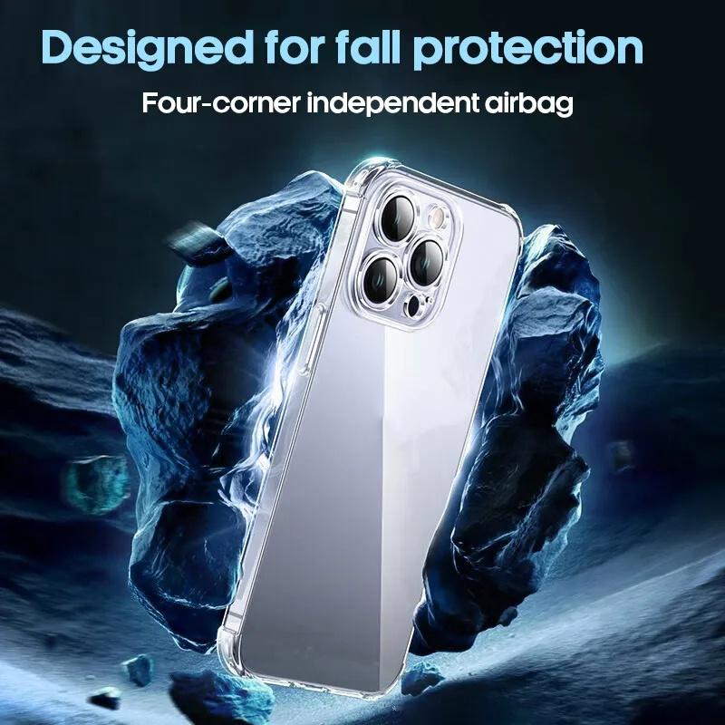 Противоударный прозрачный чехол для телефона для iPhone17 16 15 14 13 12 11 Pro Max 16 Plus 13 Mini X XR XS Max 6 6s 7 8 Plus SE Прозрачная мягкая TPU-накладка с воздушной подушкой