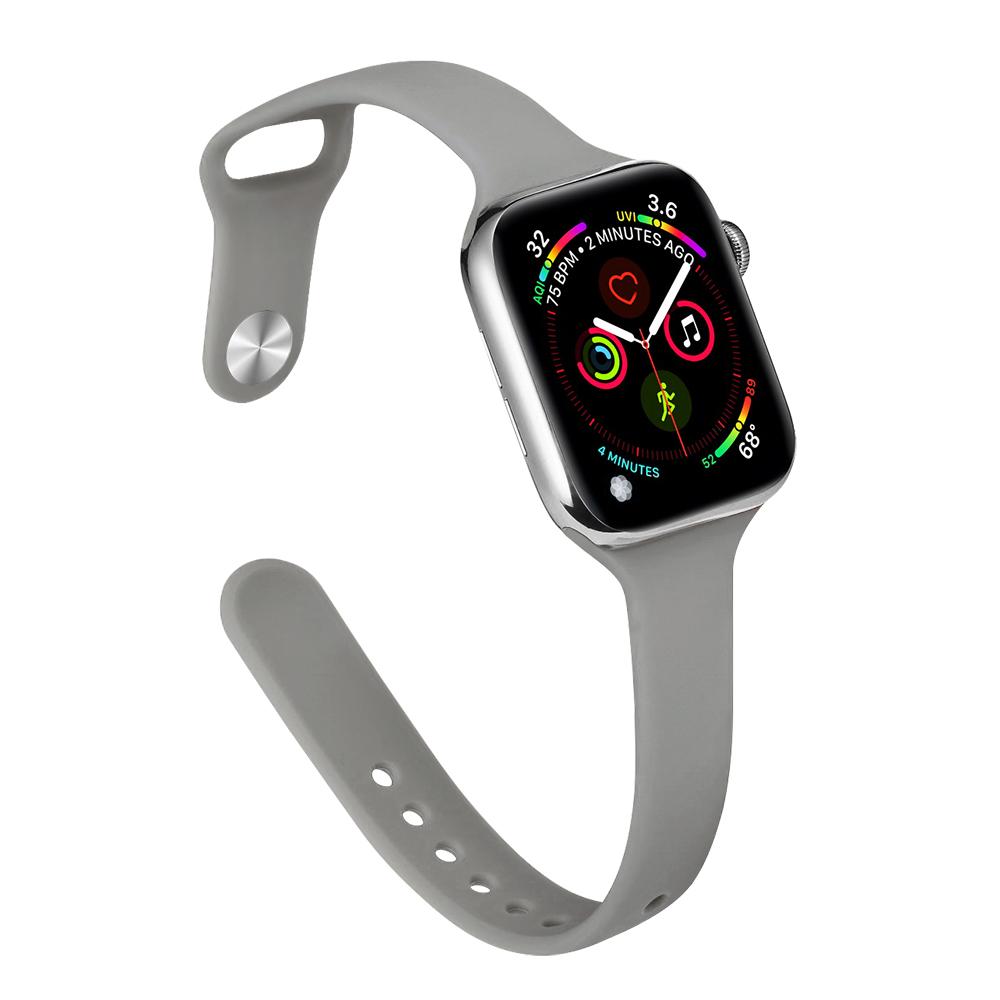 Ремешок для Apple Watch Band 40 мм, 44 мм, 45 мм, 41 мм, 38 мм, 42 мм, спортивный тонкий силиконовый браслет correa iWatch Series 8 Ultra 2 SE 7 6 3 9