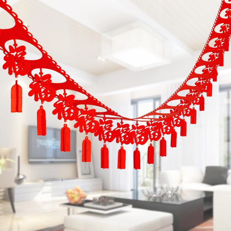 3-метровая китайская новогодняя подвесная гирлянда с 25 подвесками, принадлежности для китайского весеннего фестиваля