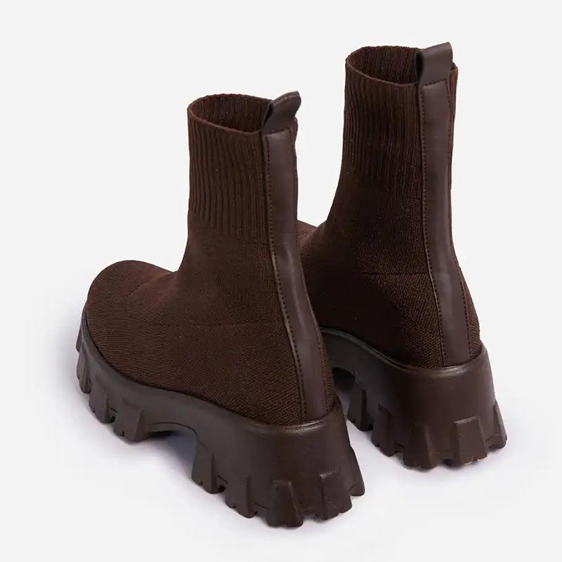 Модные женские сапоги, тренд 2024 года, сапоги на платформе с каблуками, осенне-зимние сапоги для женщин, обувь на платформе, белые ботильоны для женщин