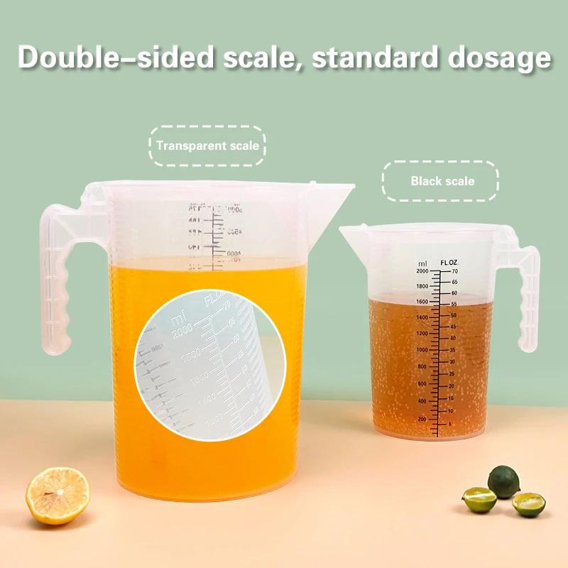 100-5000 мл Пластиковый мерный стакан с крышкой Градуированный контейнер для жидкости Кухонные прозрачные инструменты для измерения при выпечке Большой объем