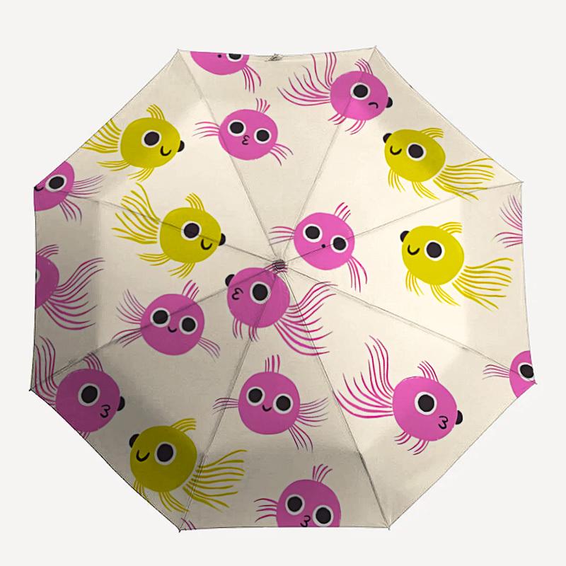 1pc Fish PatternAutomatic Open/close Folding Umbrella, Compact Portable Travel Umbrella, Perfect Birthday/Holiday, Cute Umbrella y046