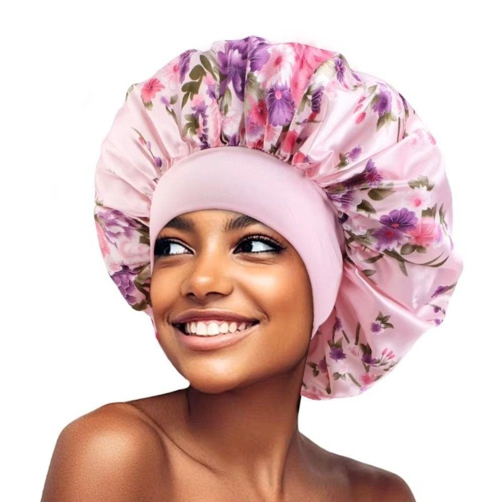 Silk Sleep Bonnets Elastic Satin Hat Fashion Nightcap Beauty