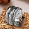 Zhejiang Crafted Snake Shaped Quartz Watch With Elliptical Dial For Trendy Women