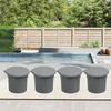 Pool Fence Cover 4-Piece Silicone Weather-Resistant Deck Fence Protection Hole Cover For Outdoor Deck Enclosure Barrier