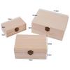 Box 1pcs/3pcs Plain Wooden Hinged Storage Household