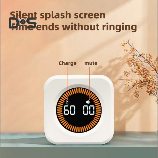 Цифровой куб Помодоро Таймер Визуальное исследование Фитнес Обратный отсчет Производительность Таймер с технологией автоматического переворота Бесшумная работа Вибрация и регулируемый звук