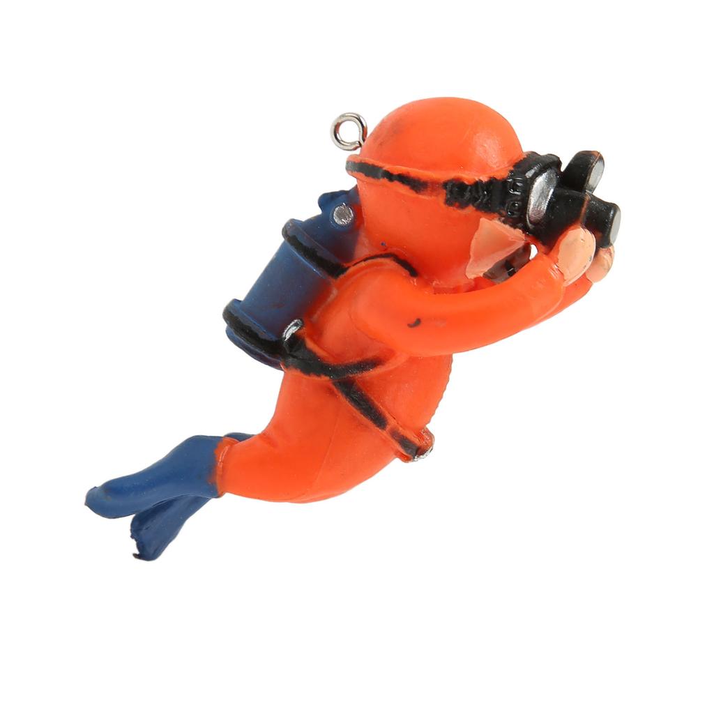 Aquarium Diver Decoration Floating Fish Tank Small Diver Model for Floating Aquarium Accessory Orange Fatty Taking