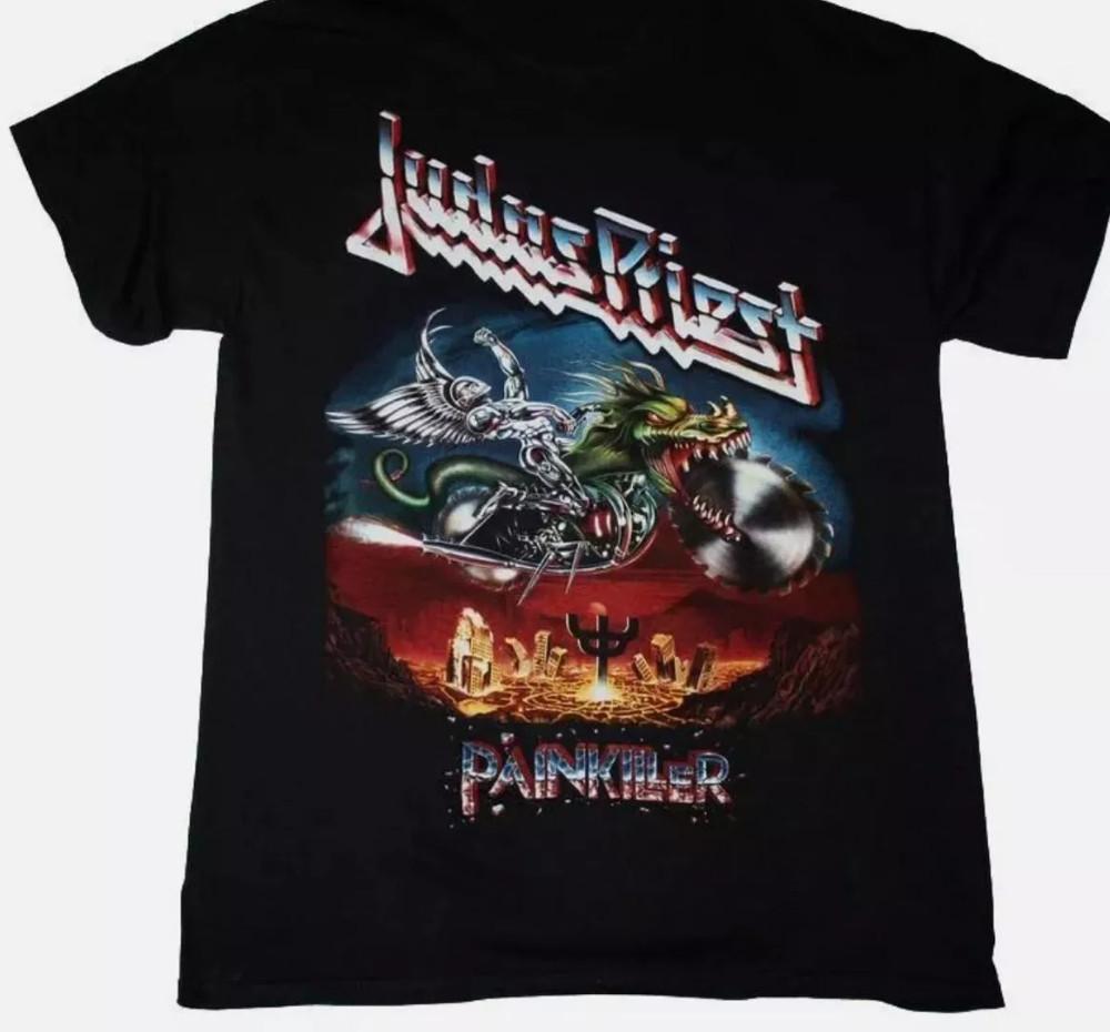 Judas Priest Painkiller 1990 Новая Черная Футболка размер S5XL Унисекс Футболка