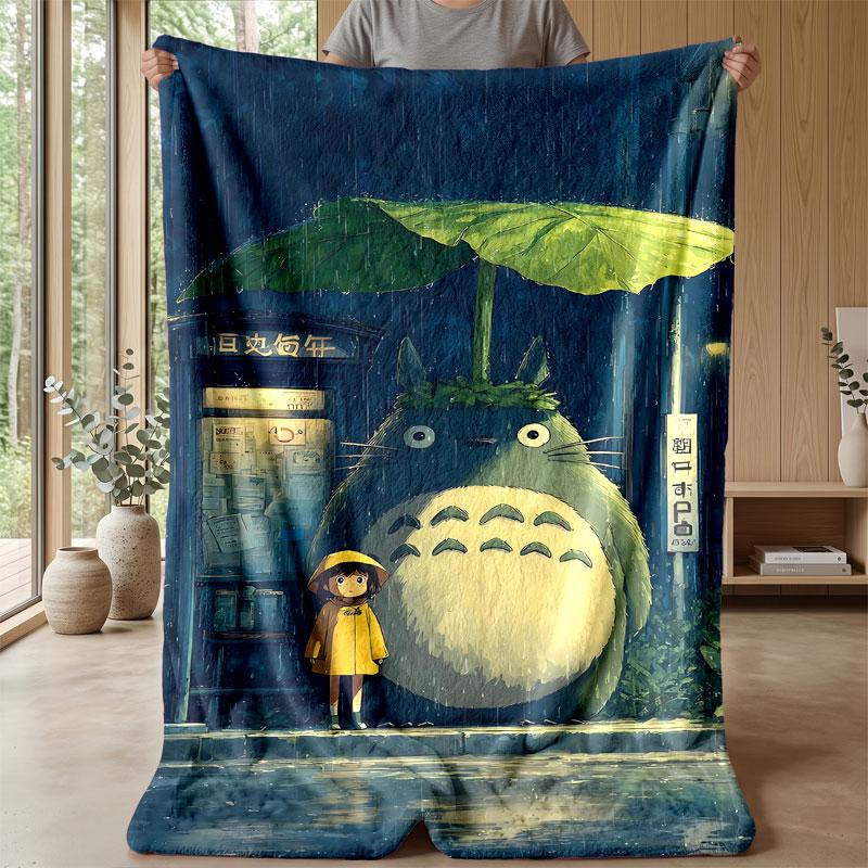 Soft Flannel Blanket Lightweight Cozy Bedroom Living Room CoverMy Neighbor Totoro