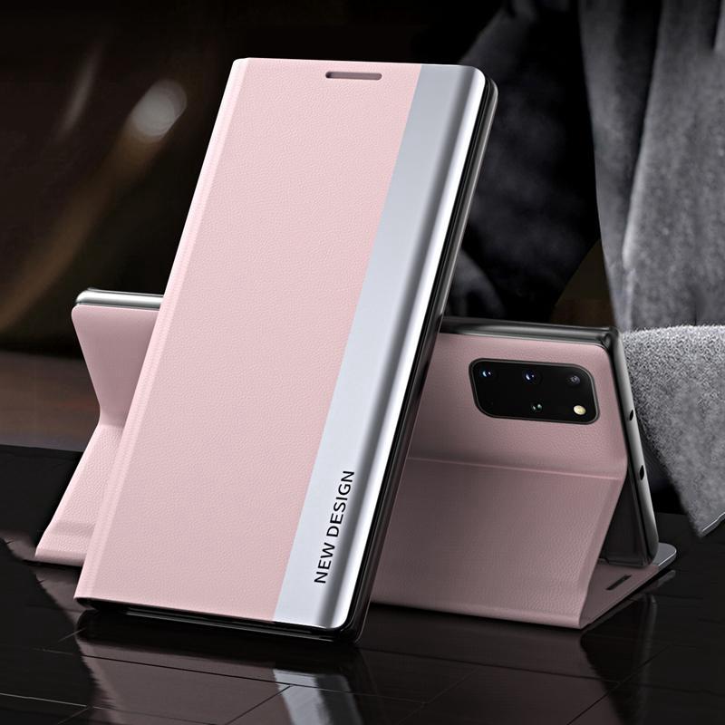 Luxury PU Leather + PC Plating Flip Case for iPhone Samsung Xiaomi Huawei OPPO VIVO Full-body Protective Book Cover