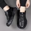 Брендовая мужская кожаная повседневная обувь Зимние кроссовки на платформе со шнуровкой Дорожная обувь Износостойкая обувь Мужские кроссовки в британском стиле