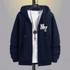 Vintage New York Graphic Zip-Up Hoodie Loose Fit Casual Sweatshirt Men Women