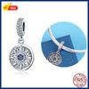 100% S925 Sterling Silver Firefly Charms Evil Eye Hot Air Balloon Blue Charms Fit  Original Bracelet DIY Jewelry Making