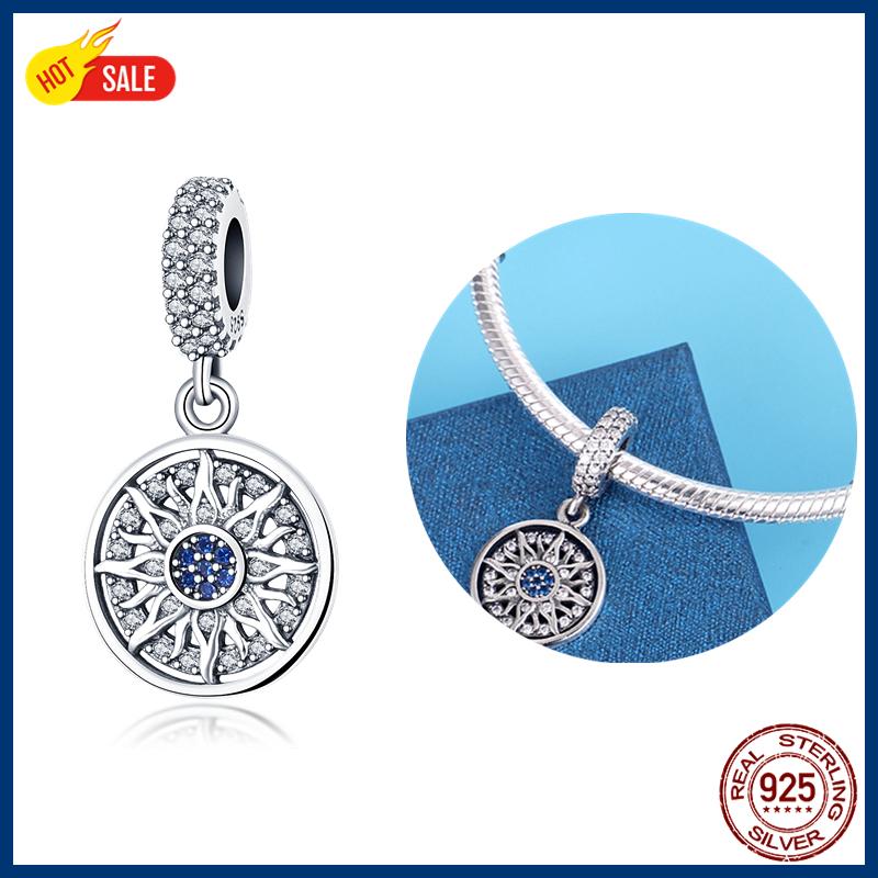 100% S925 Sterling Silver Firefly Charms Evil Eye Hot Air Balloon Blue Charms Fit Original Bracelet DIY Jewelry Making