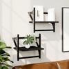 VidaXL Wall Shelves with Bars 2 Pcs Black 30x25x30 Cm 836233