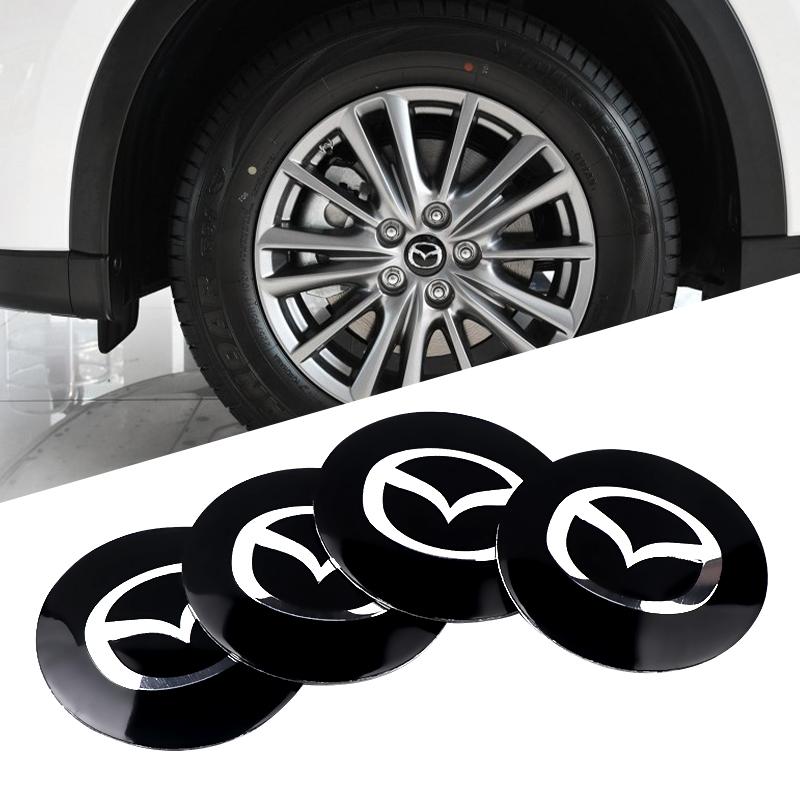 4pcs 56mm Car Wheel Center Hub Caps Cover Rim Exterior Decals Stickers Badge For Mazda 5 6 Axela CX-5 CX-7 MX-5 Auto Decoration bg1