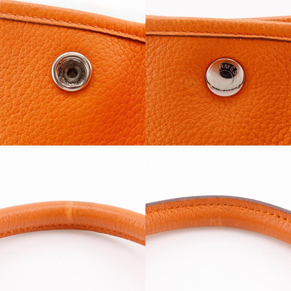 HERMES Garden party 36 PM Tote Bag Orange Negonda Women Used