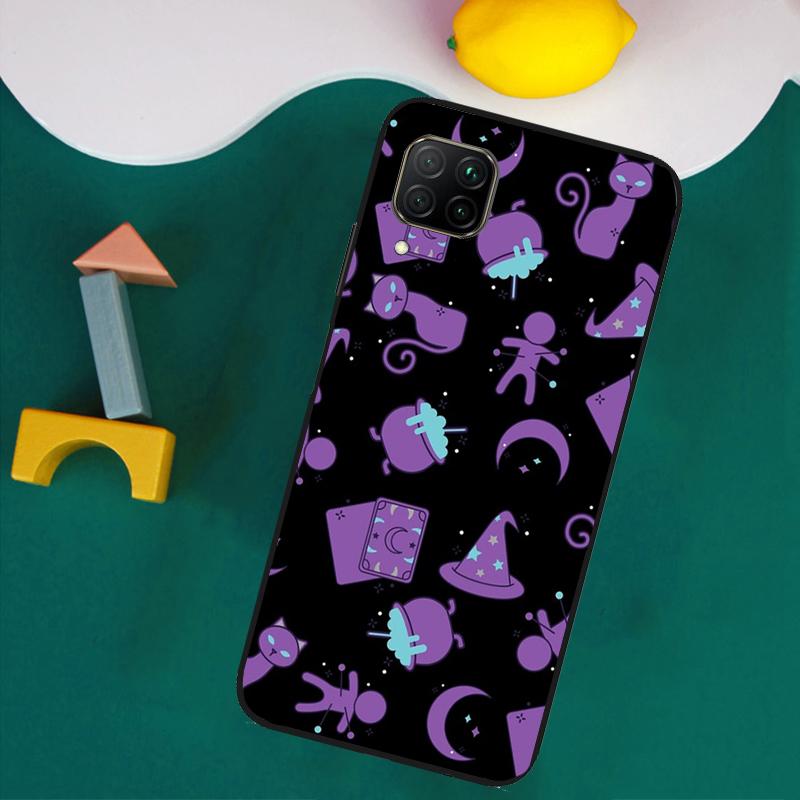 Чехол с рисунком Кошка и Луна для Huawei Nova 11i 12s 12i 8i 7i Y73 Y70 Y90 Y60 Y72 Y61 Y91 9 10 SE P30 Pro P40 Lite