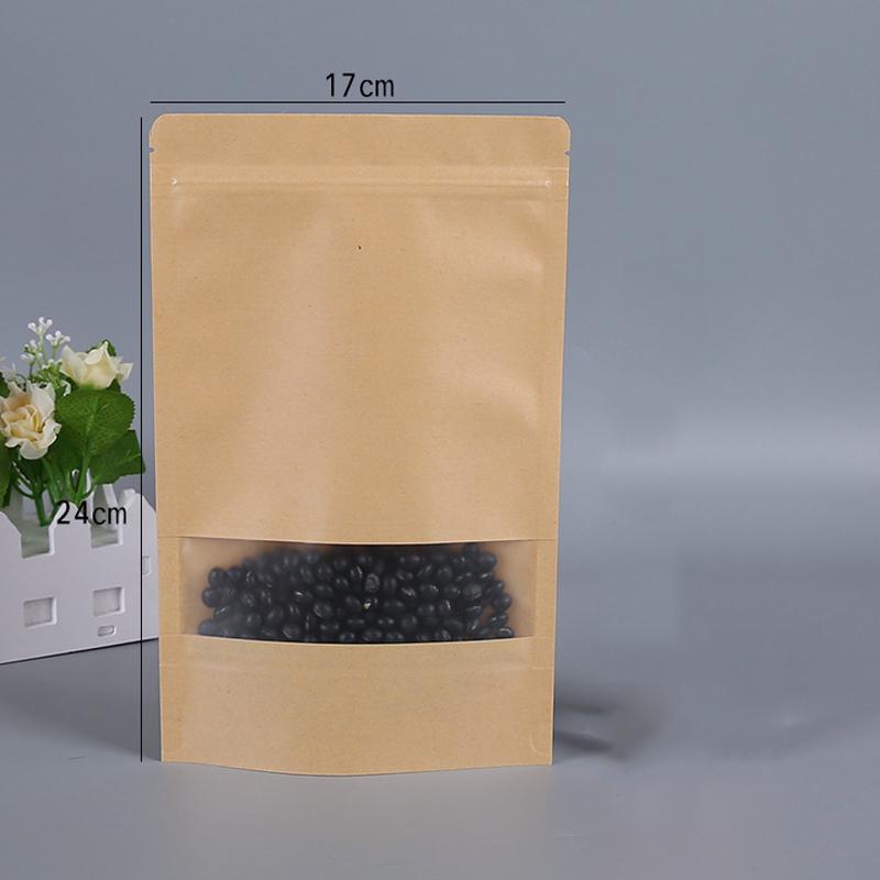Кухонная пищевая бумага Крафт-мешок Мешки для хранения с окошком Самозапечатывающаяся упаковка