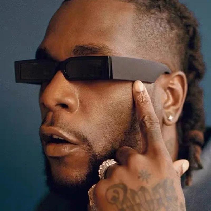 Rectangle Fashion Sunglasses Man Hip Hop Vintage Designer Black Shades Sun Glasses Small Frame Personality  Lentes