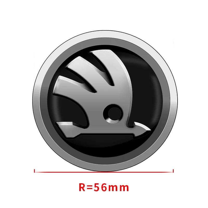 4Pcs New Car Wheel Center Hub Cap 56mm Emblem Decal Wheel Sticker For Skoda Fabia Octavia Karoq Kodiaq Kamiq Superb Rapid CitigoBP1