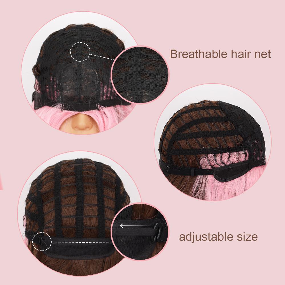LISI HAIR Длинные волнистые парики из синтетического волокна, розовые и коричневые натуральные парики для женщин, парик Лолиты для косплея на Хэллоуин