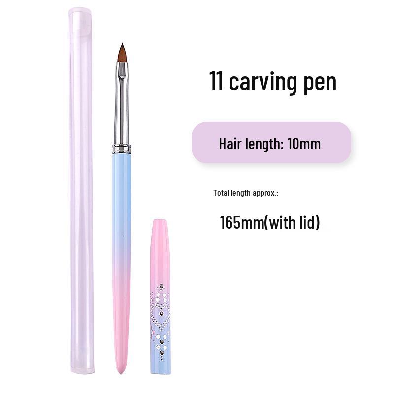 15-Piece Nail Art Pen Set: Line, Ombre, Carving, Painting, and Gel Brushes.