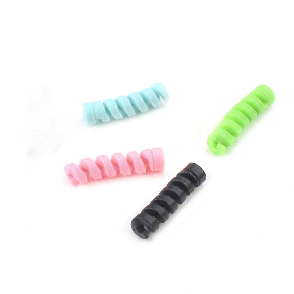 4 шт. спиральный USB-кабель для зарядки данных, защитный чехол для наушников, защитный чехол, набор чехлов