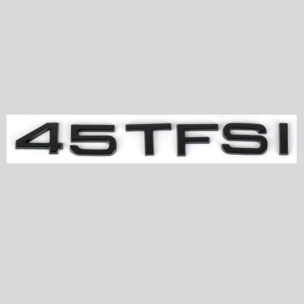 B A6 After 2019 4-Ring logo ABS Black Car Hood Front Bonnet Grill Rear Trunk Emblem Badge Sticker A6 50TFSI Quarrto Emblem