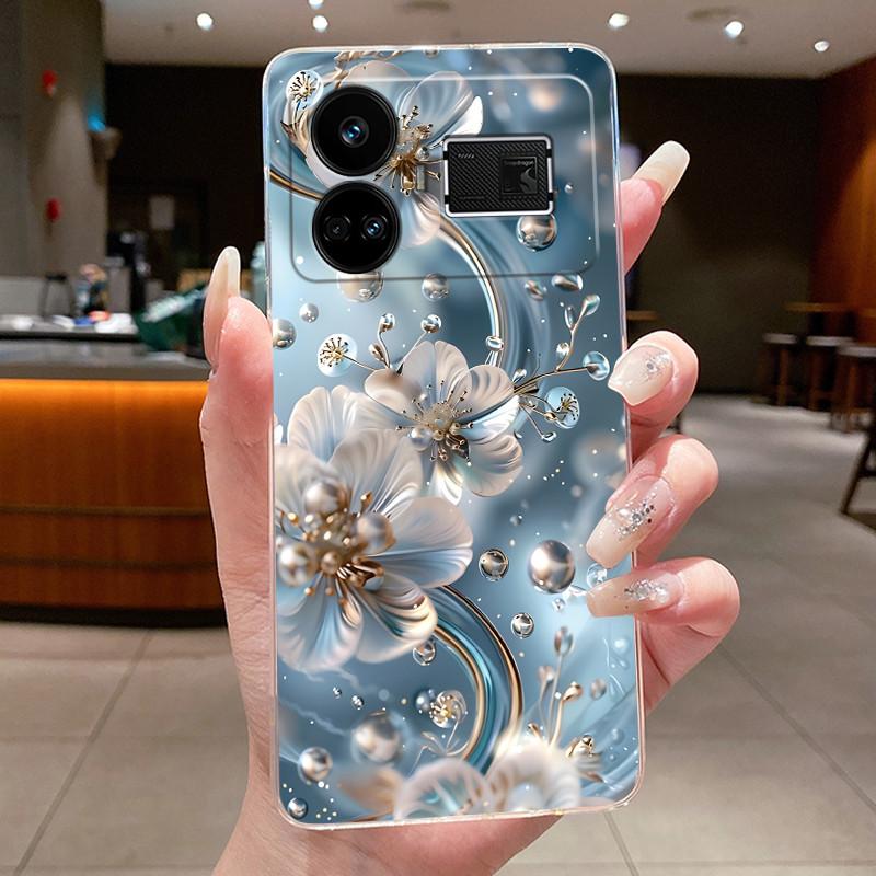 For Realme GT5 GT 5 240w Case Luxury Fashion Butterfly Flowers Clear Soft Silicone TPU Transparent Phone Case Back Cover Capas