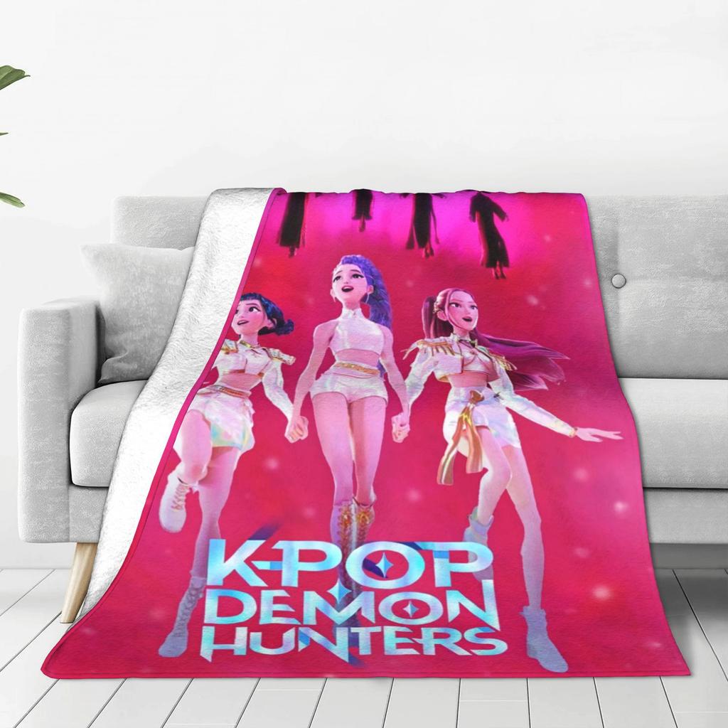 K-pop Охотники на демонов Плед Качественный Мягкий Теплый Плед-покрывало Зимний Детский Гостиная Эстетичный Покрывало