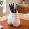 Butt Pen Holder, 3D Printed Female Form Pencil Cup, Body Art Booty Shaped White Desk Organizer for Home Office Supplies