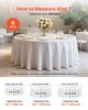 White Round Tablecloths 6 Pack, 120 Inches in Diameter, Stain- & Wrinkle- Resistant, Machine Washable Table Clothes, Polyester Fabric Table Covers for