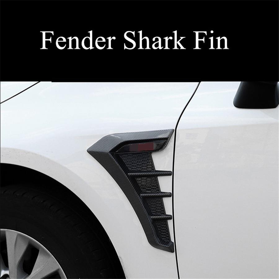 3D Glossy Black Car Side Wing Air Flow Fender Intake Vent Trim Sticker Universal