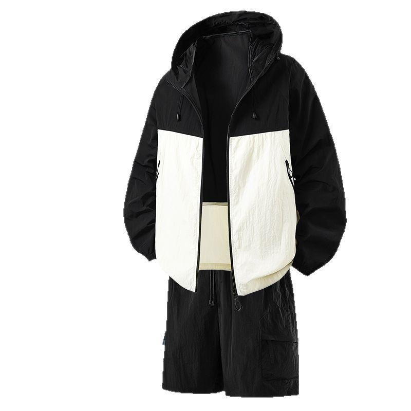 Couple's Outdoor Summer UV-Protection Hooded Ice Silk Sport Suit Set