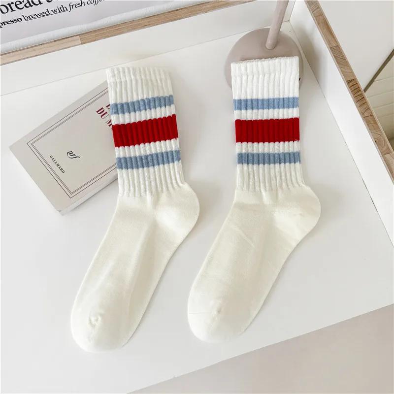 Cityboy Мужские полосатые баскетбольные носки средней длины в стиле винтаж унисекс для женщин и пар, хлопковые, японские, с толстым махровым дном, спортивные носки