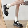 Round Head Versatile Retro Heightening Platform Small Leather Shoes Women's Autumn and Winter with Skirt 2025 New Mary Jane Shallow Mouth Single Shoes