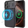 Магнитный чехол для iPhone 16 15 14 13 12 Pro Max Plus 11 Mini Защитная крышка с окном для линзы Ударопрочный Защитный чехол