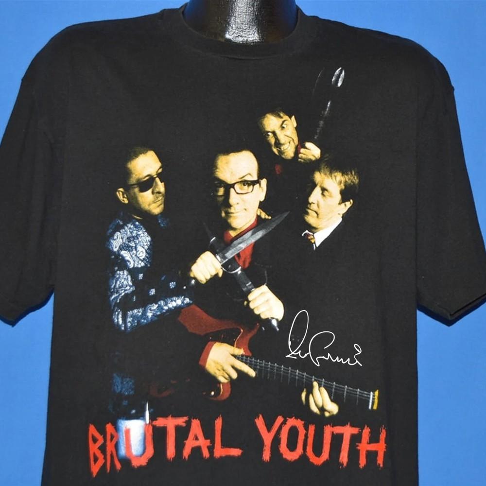 90s Elvis Costello the Attractions Brutal Youth shirt Cotton Shirt 1CM1768 Unisex T-Shirt