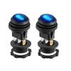 2PCS 12V/20A Toggle Switch Waterproof Blue LED Lighted Round On Off Rocker Switch Panel for Car Boat RV Truck