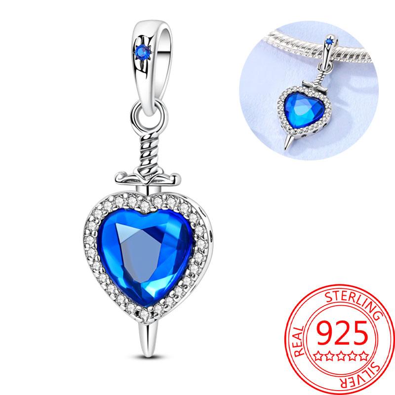 Медные Блестящие Розовые Подвески-Шармы в Форме Сердца Подходят для Оригинального Браслета для Женщин Ювелирные Изделия в Подарок на День Святого Валентина