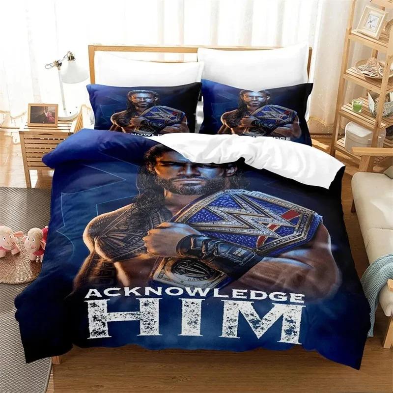 Wrestler Roman Reigns Bedding CollectionDuvet Cover Comforter Bed Collection Quilt Cover PillowcaseKing Queen Twin Size Boys Girls Adults