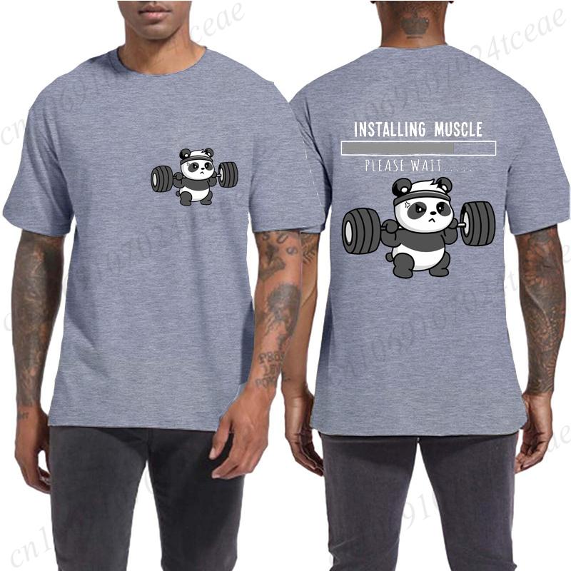 Смешная панда, тяжелая атлетика, приседания, цитата из спортзала, графический принт, футболки, мужские, женские, каваи, мем, футболки, мужские, повседневные, с коротким рукавом