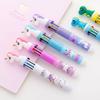 1pcs Cute Flamingo Multi Color Ballpoint Pen Unicorn Dinosaur 0.5mm 10 In 1 Spot Liner Marker Office School